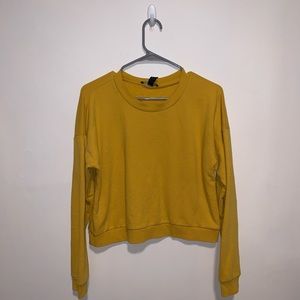 Mustard yellow cropped crew neck